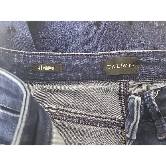 Talbots Blue Denim Jeggings Bow Design Womens Size 4 - Picture 3 of 11